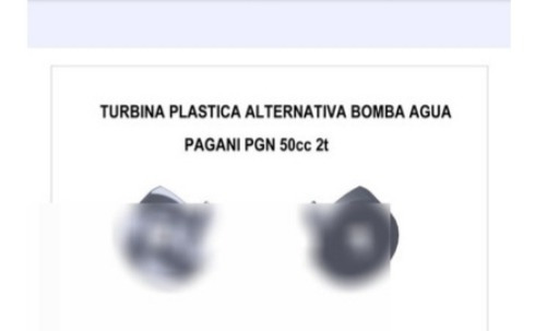 Turbina Plastica Alternativa Bomba Agua Pagani Pgn 50cc 2t