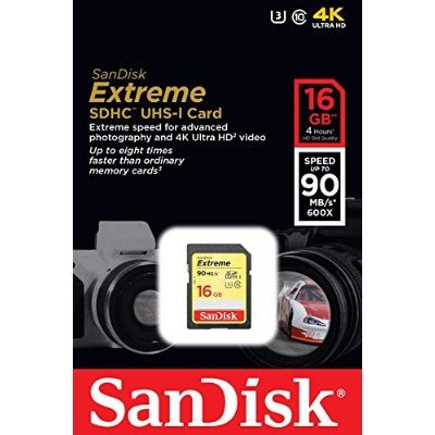 Sandisk Extreme Sdhc Uhs-i / U3 Tarjeta De Memoria De 16 Gb