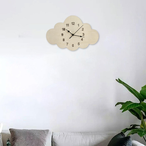 Reloj De Pared De Madera Con Forma De Nube, Reloj De Pared,