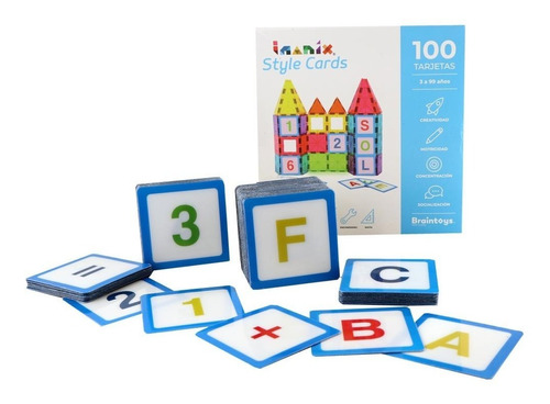 100 Tarjetas Letras Y Números Magnéticos Imanix Braintoys