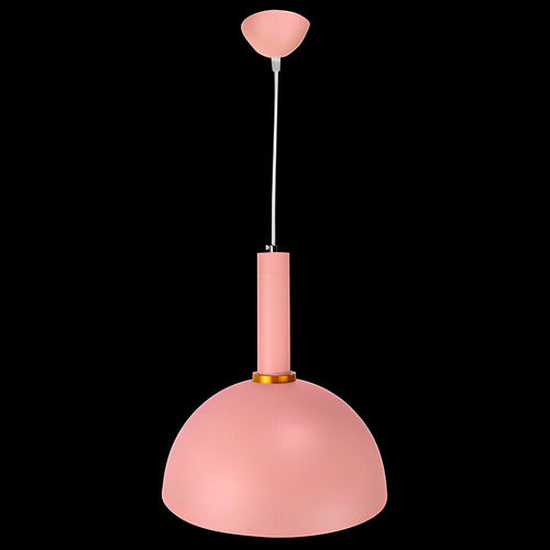 Lustre Pendente Rosa Aluminio Meia Lua Colorido 30cm E27 127/220V