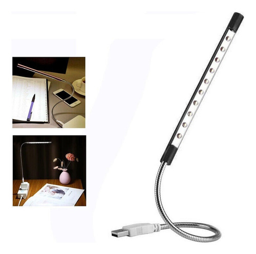 1 Lampara Led Linterna Usb Brazo Flexible Hogar Pc Portatil