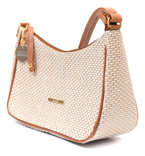 Bolsa Transversal Feminina Meia Lua Palha Gold