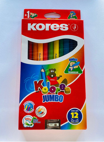 Crayones Kores Jumbo 12 Unidades