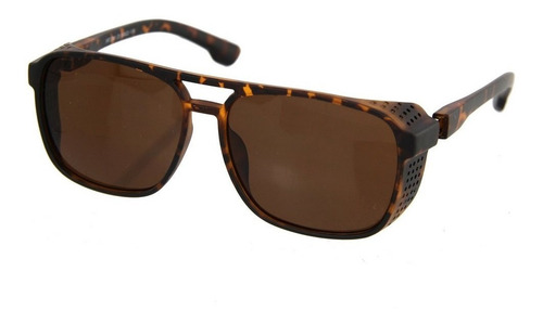 Óculos Sol Masculino Steampunk Uv400 Em + Case Desenho Oncinha