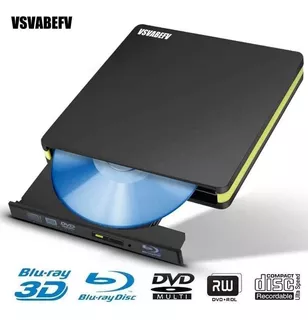 Vsvabefv Unidad Externa De Cd Dvd Blu-ray 3d, Grabadora De R