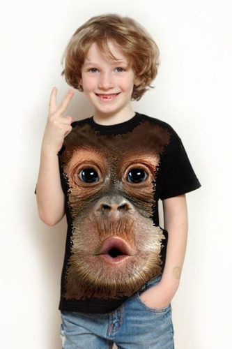 Camiseta Criança Frete Grátis Macaco  Monkey Animais