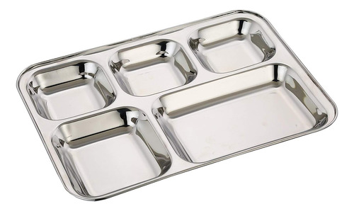 Whopperindia Plato Thali Rectangular De Acero Inoxidable, Ba