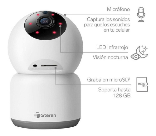 Imagen 3 de 4 de Cámara de seguridad Steren CCTV-218 con resolución de 2MP visión nocturna incluida blanca