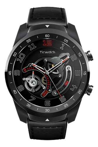 Smartwatch Mobvoi TicWatch Pro 1.4" caja 45mm de  fibra de carbono y nailon  negra, malla  negra de  cuero y silicona WF12096