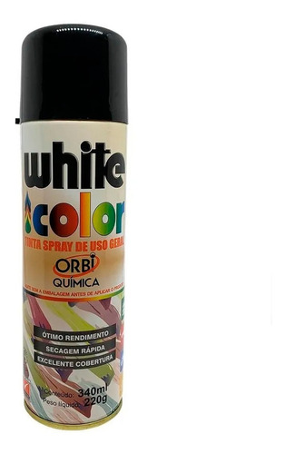 Tinta Spray Orbispray Preto Brilhante 340ml/220gr