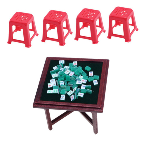 Juego De Mahjong En Miniatura Para Silla De Mesa De Mahjong