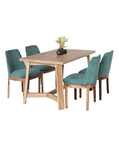 Juego De Comedor Mesa Enchapada Petiribi 1.40 4 Sillas 