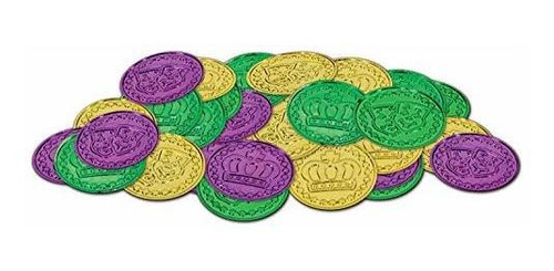 Monedas Carnaval De Plástico (asstd Oro, Verde, Púrpura) (10