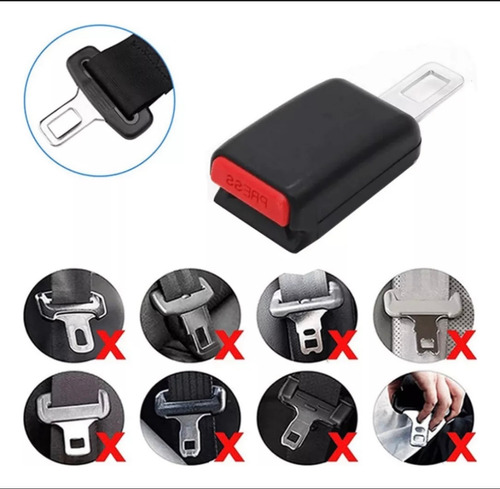 Kit 2 Clip Extensor Cinto Segurança Carro Anula Beep Sonoro