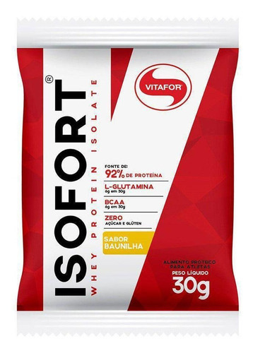 Isofort Whey Protein Isolado Sabor Baunilha Vitafor 30g