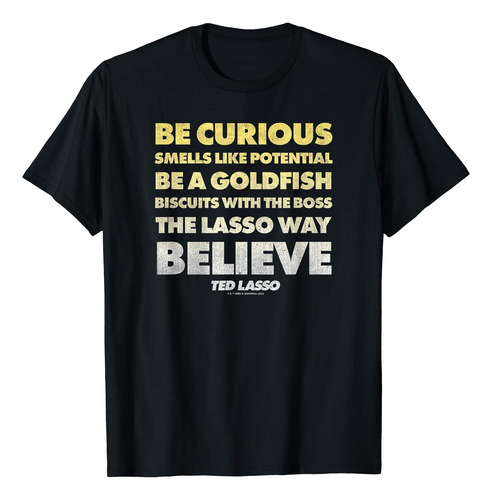 Playera Con Póster De Pila De Texto De Ted Lasso Be Curious