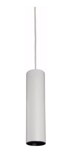 Lámpara Cilindro Colgante 1 Luz Led 7w Moderno De Aluminio Estructura Blanco Mate