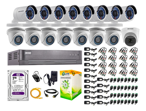 Cámaras Seguridad Kit 16 Hd 720p 2tb | 1 Camara C/ Microfono