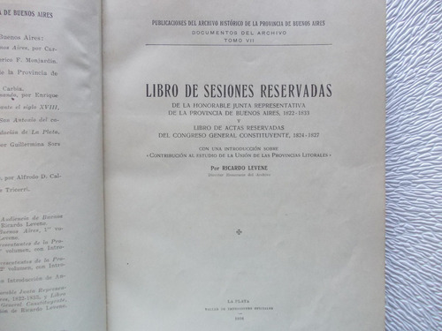Libro De Sesiones Reservadas Prov. B. A. 1822/1833-353 Pag
