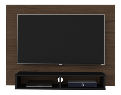 Imagen 3 de 7 de Panel Bertolini Flash Imbuía Negro Para Pantalla Hasta 42