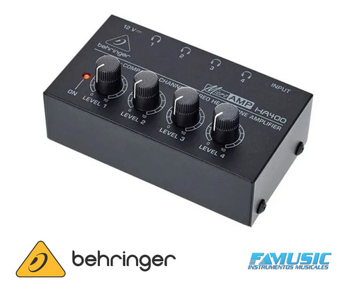 Imagen 4 de 11 de Amplificador De Auriculares 4 Canales Behringer Ha400 Micro