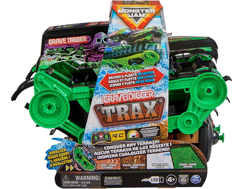 Monster Jam Vehículo Todoterreno Rc Grave Digger Trax 1:15