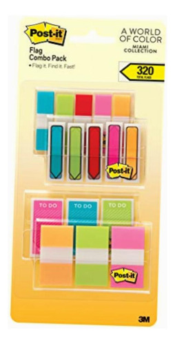 Post-it Flags And Flags Combo Pack, 320 Banderas En Total