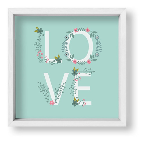 Cuadros Nordicos 20x20 Box Blanco Love