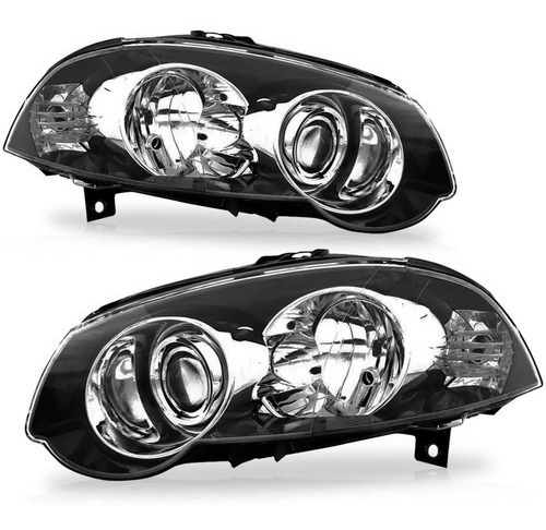 Faróis Strada Adventure G4 Preto Com Canhão Cromado