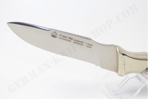 Imagen 3 de 6 de Cuchillo De Caza Puma Raubwild 10cm Aleman Funda De Cuero
