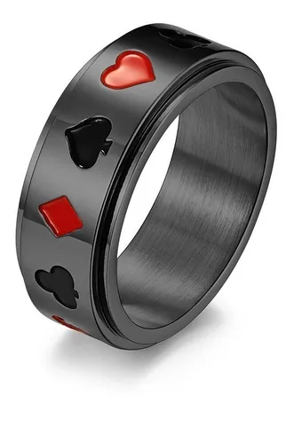 comprar Anillo Poker Giratorio Acero Inox A219  Grabado Laser Gratis
