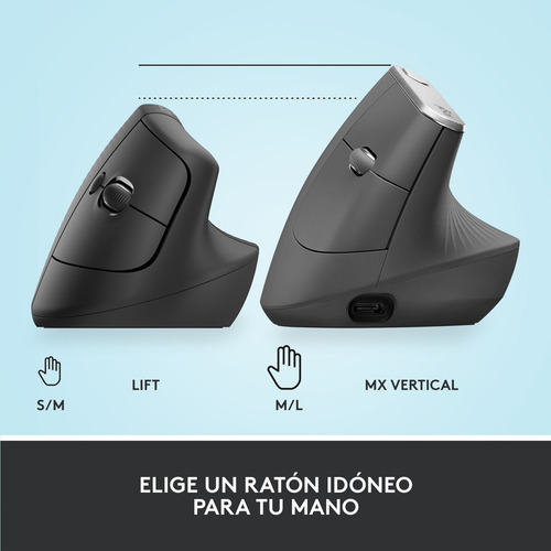 Mouse Ergonómico Logitech Lift Vertical / Confort Prolongado