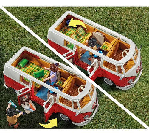 Playmobil Volkswagen T1 Caravana +74pcs 2 Figuras 70176 Volkswagen T1 Caravana