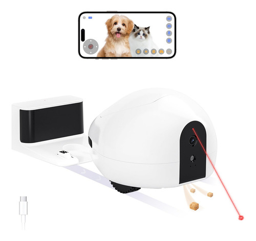 Cámara Móvil Para Mascotas Robot Dispensador Ews