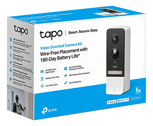 Timbre Inteligente Con Vídeo 2k 5mp Y Batería Tapo D230s1
