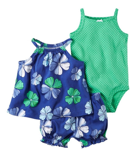 Carters Niña Conjunto Flores Tropical 3 Meses Set 3 Piezas