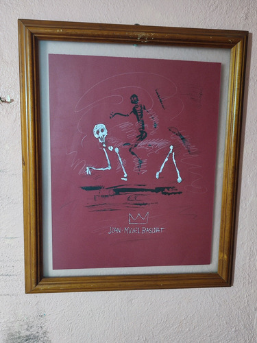 Antiguo Dibujo Firma Jean Michel Basquiat