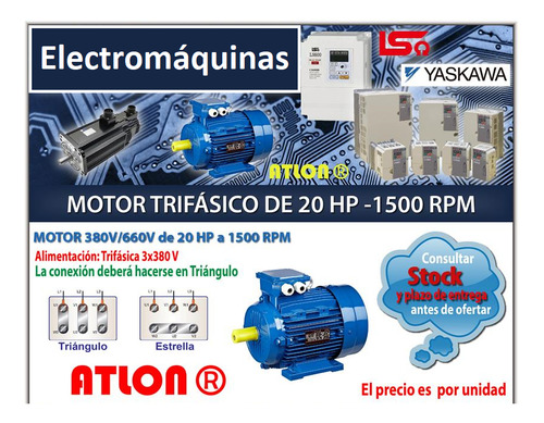 Motor Trifásico De 20 Hp - 1500 Rpm - B3 B35 (consultar)