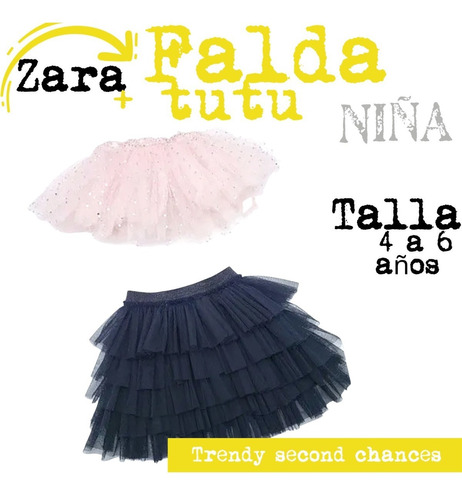 Falda Negra Tul Zara + Tutú Rosa Niña. La Segunda Bazar