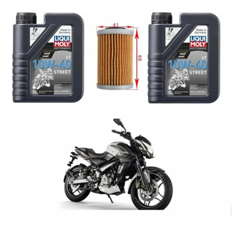 Kit Mantencion Moto Pulsar 200 Ns (filtro + Aceite10w40)