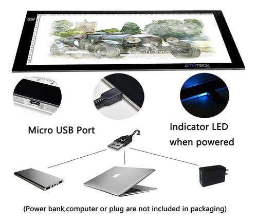 J Caixa De Luz Led Branca Artcraft A4 Para Pintura