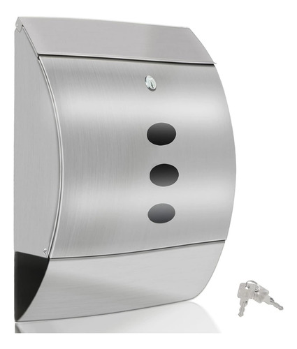 Buzón De Pared De Acero Inoxidable Con Cerradura De Llave Plateado