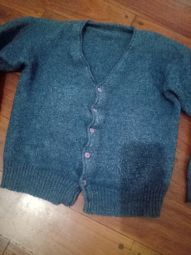 Saco Lana Azul Botones T S Sweater Poulover 