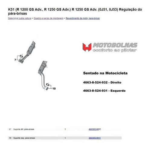 Haste Suporte Acrilico Bolha Esquerda Bmw R1200gs 1200gs 13+