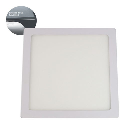 Luminaria Led Painel Embutir 12w Quadrado Branco Frio 17x17