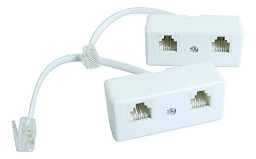 Divisor De Teléfono Bidireccional 2pcs Rj11 6p4c Línea De Te