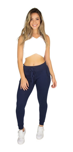 calça ribana tipo moletom feminina moda cintura alta inverno