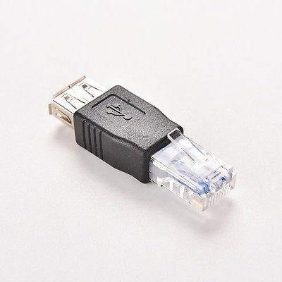 Rj45 Macho A Usb Af Una Adaptador Hembra Conector Lan Red Et