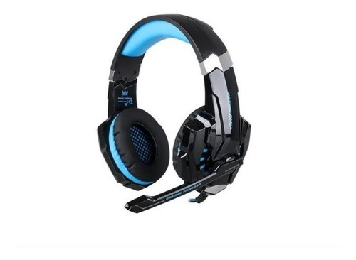 Audífonos gamer Kotion Each G9000 black y blue con luz LED